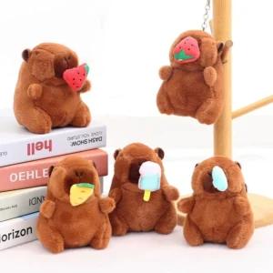 Capybara Plush Pendant Cute Cartoon Stuffed Animal Keychain