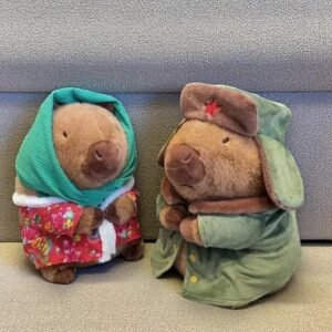 Capybara Plush Toy Stuffed Animal Military Jacket Doll Cartoon